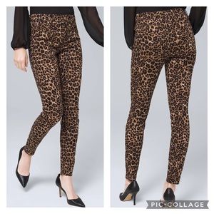 WHBM The Skinny Ankle High-Rise Leopard Print Jeans 4
